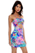 Luli Fama Jungle Fever Drawstring Halter Bodycon Cut Out Dress